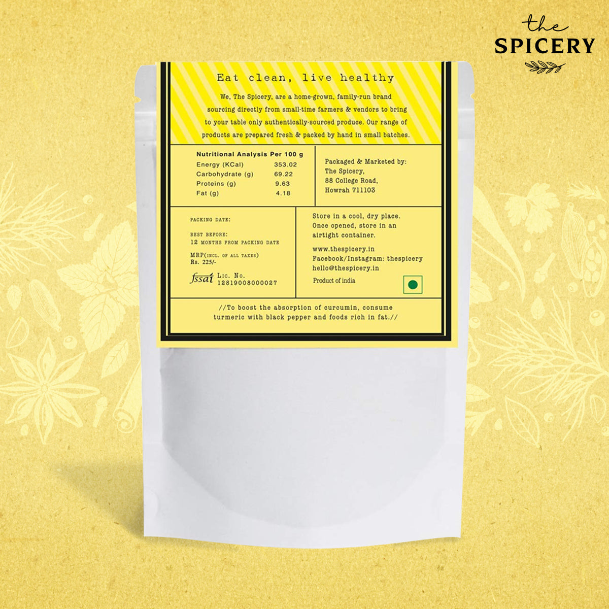 7-9% Curcumin Lakadong Turmeric Powder 100g